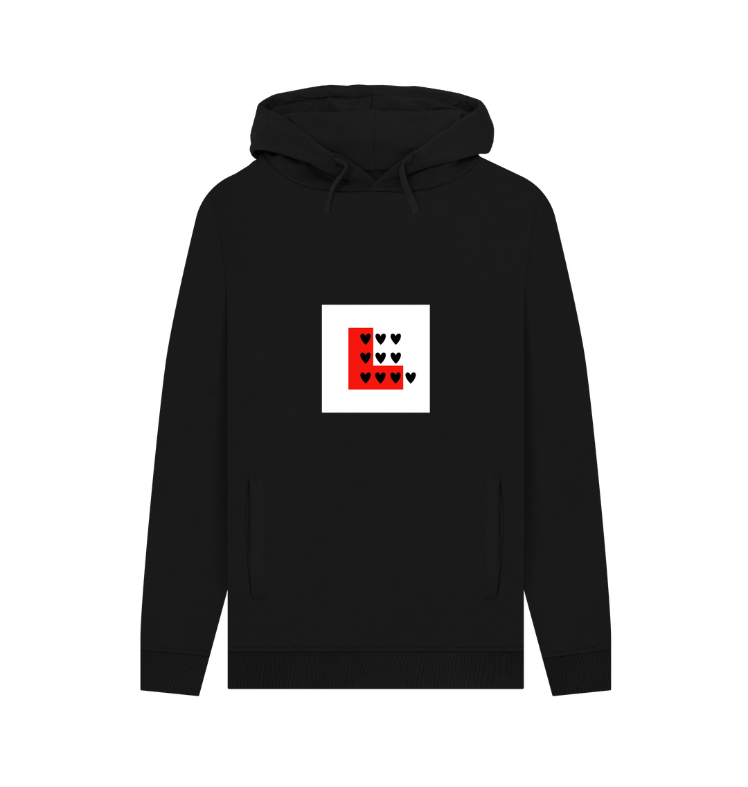 Black Printed Hoody Front