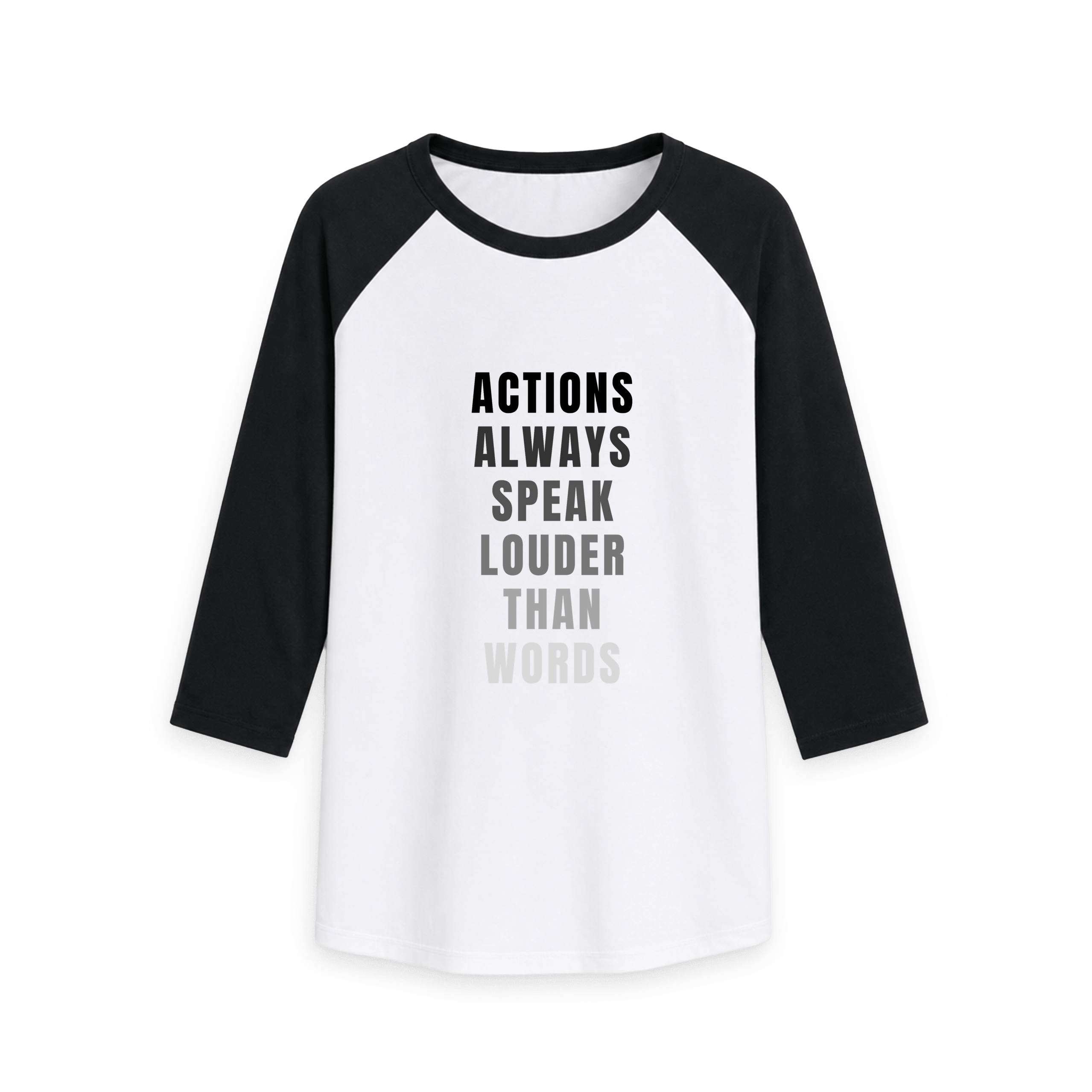 Black-White Printed Baseball T-shirt Front