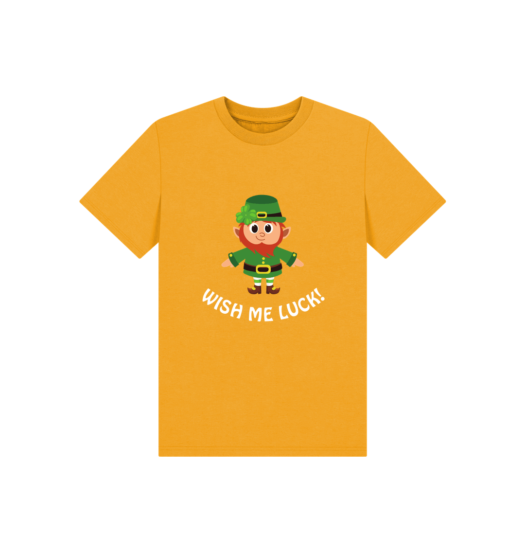 Mustard Printed Kids T-Shirt Front