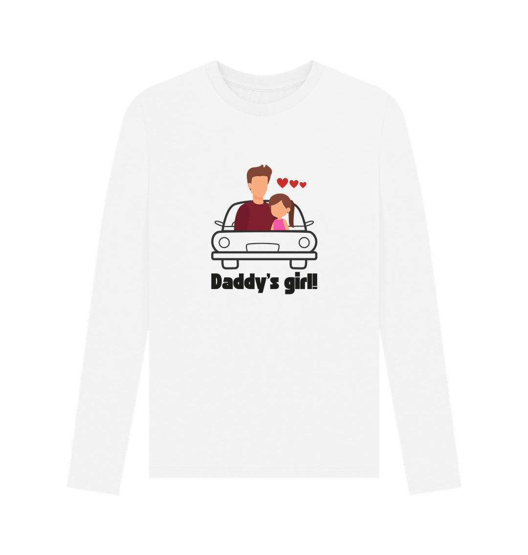 White Printed Long Sleeve T Shirt Front