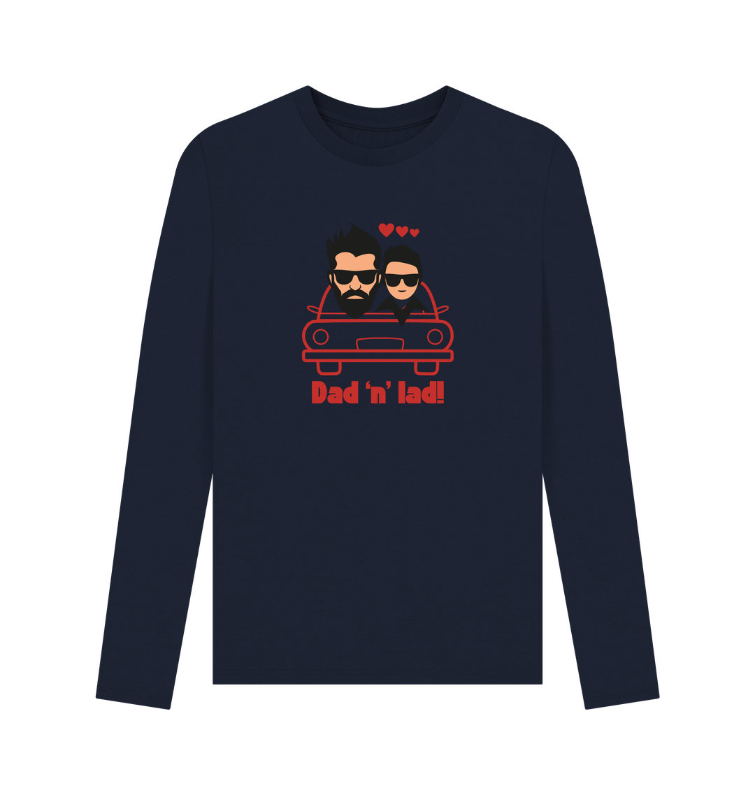 Navy Blue Printed Long Sleeve T Shirt Front