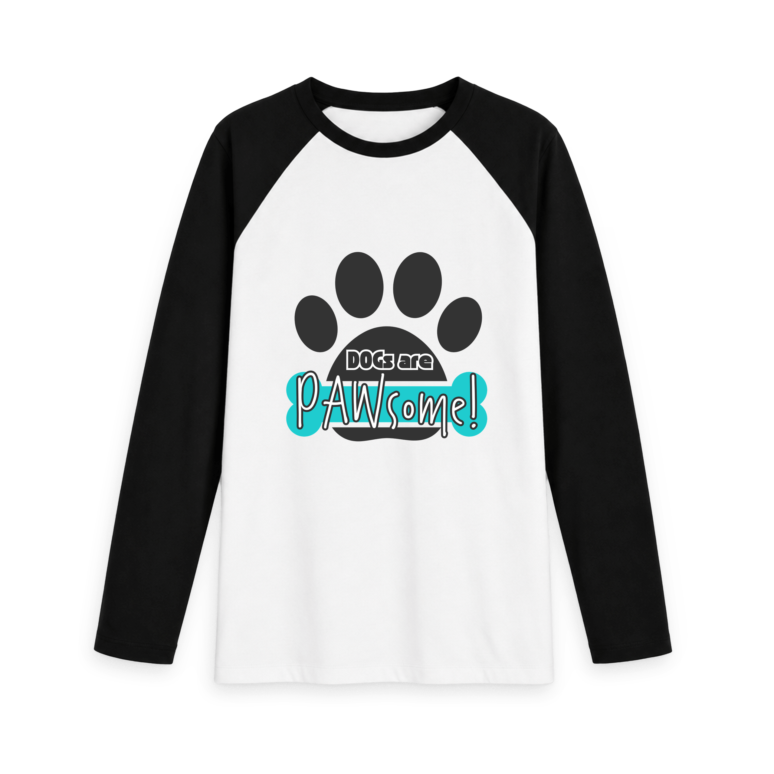Black-White Printed Baseball T-shirt Front