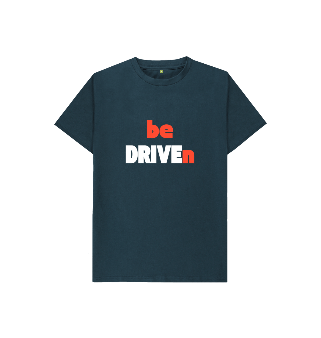 Denim Blue Printed Kids T-Shirt Front