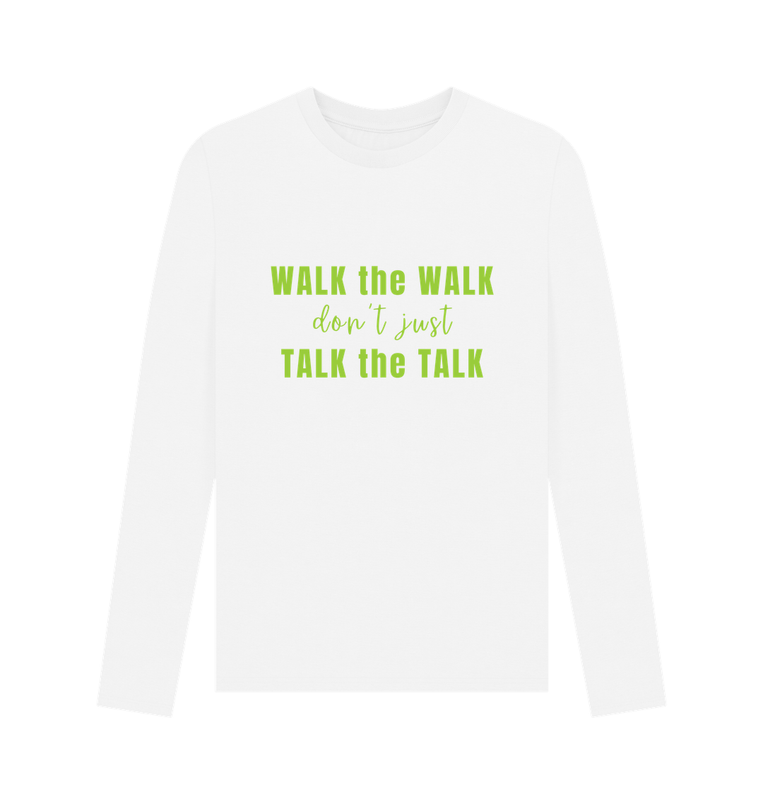 White Printed Long Sleeve T Shirt Front