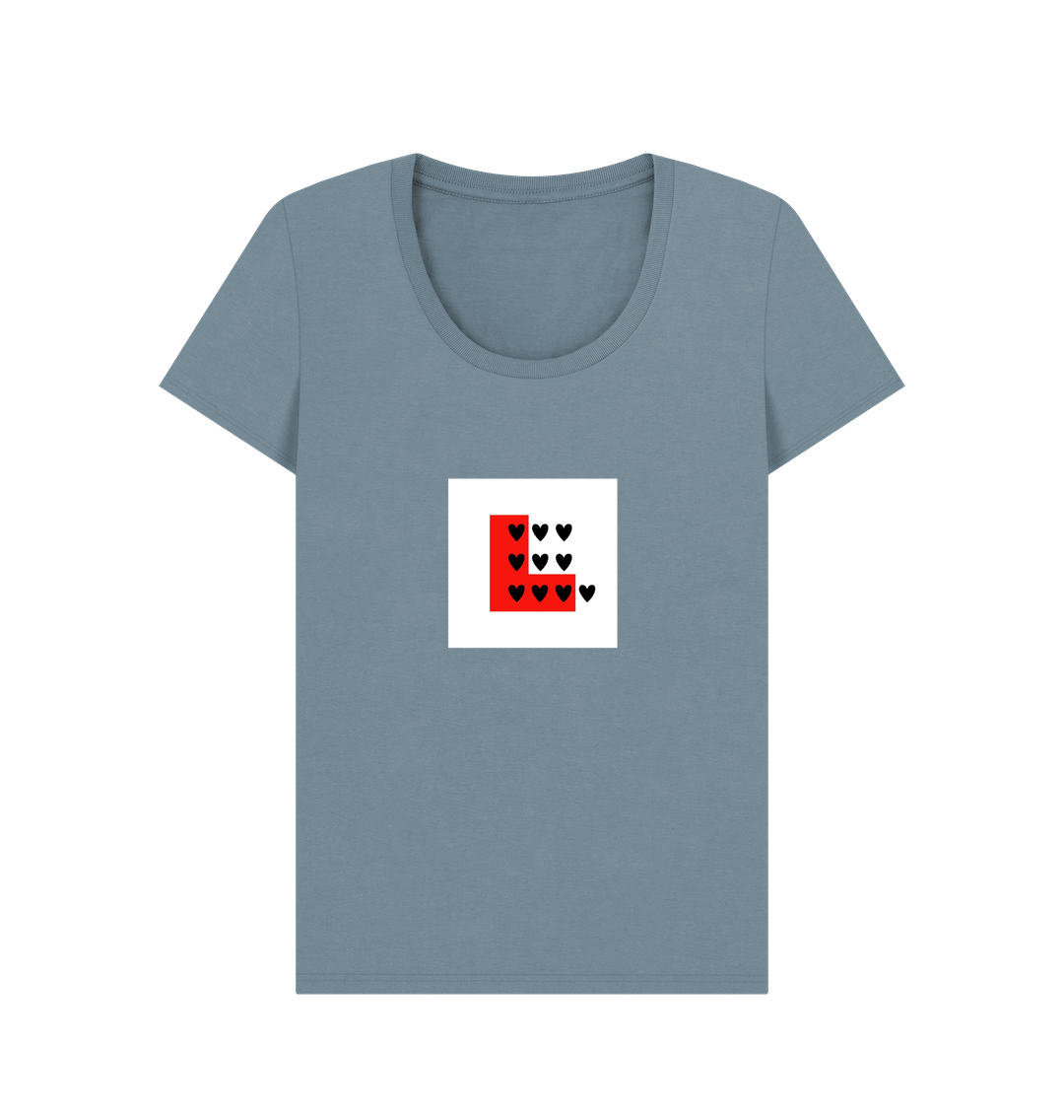 Stone Blue Printed T-shirt Front