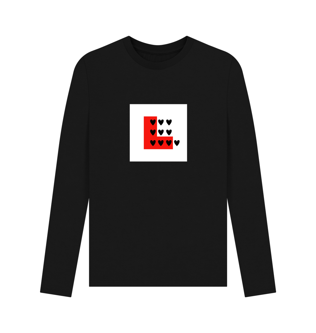 Black Printed Long Sleeve T Shirt Front