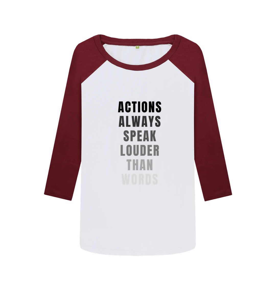 Red Wine-White Printed Baseball T-shirt Front