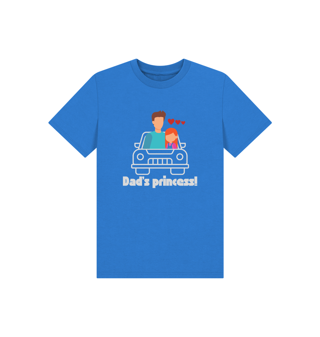 Bright Blue Printed Kids T-Shirt Front