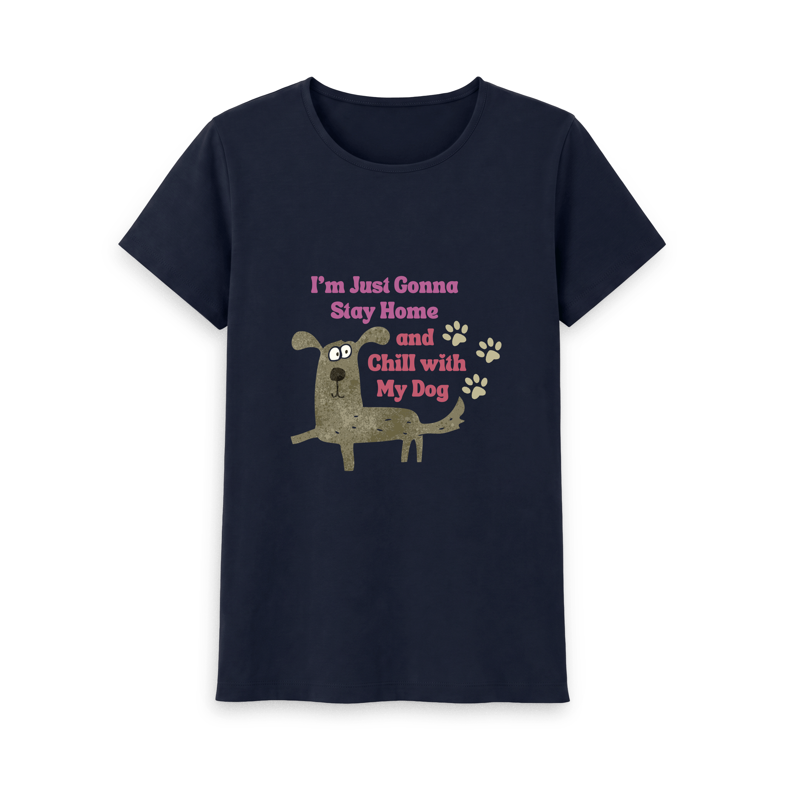 Navy Blue Printed T-shirt Front