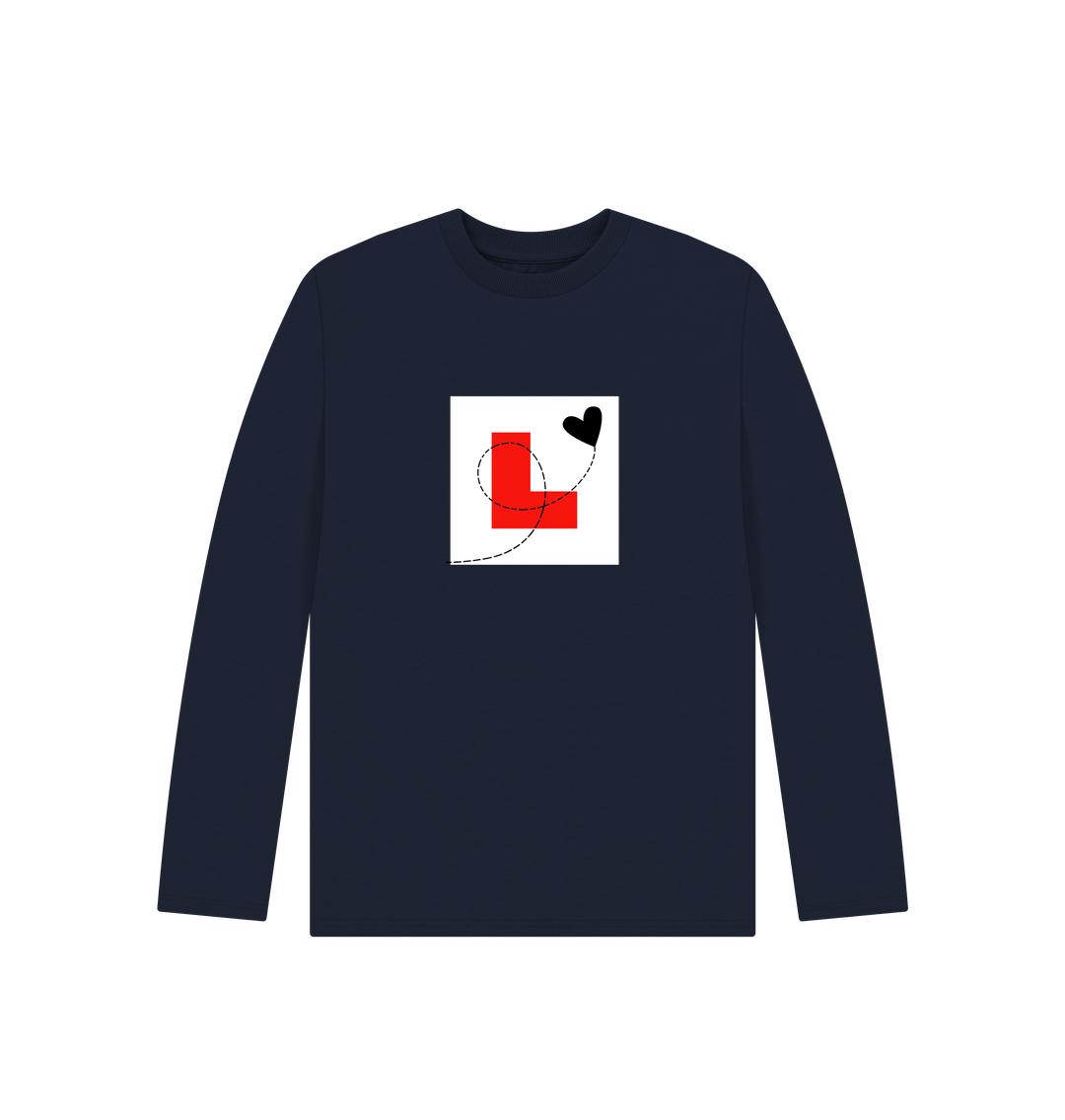 Navy Blue Printed Kids T-Shirt Front