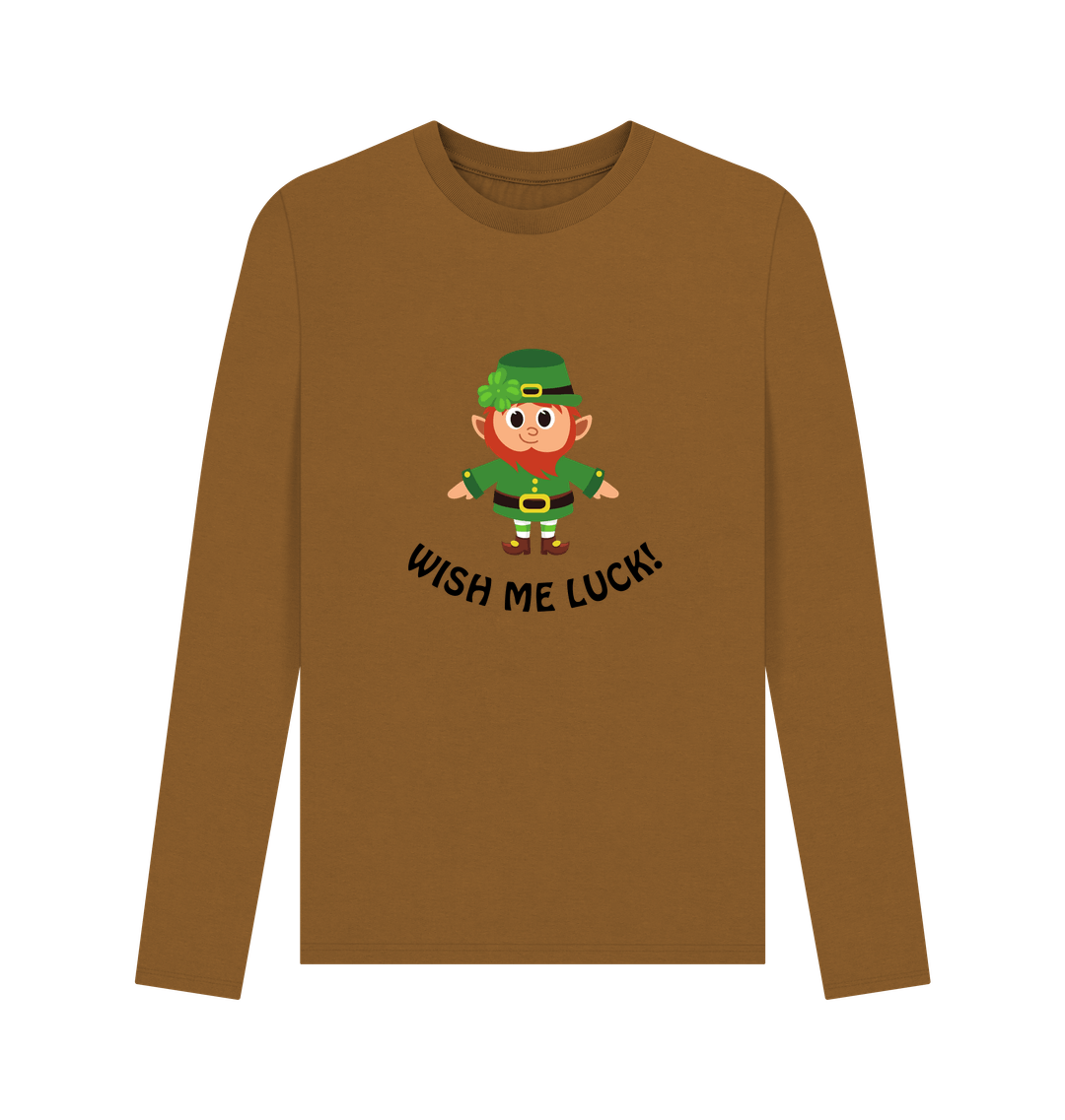Brown Printed Long Sleeve T Shirt Front