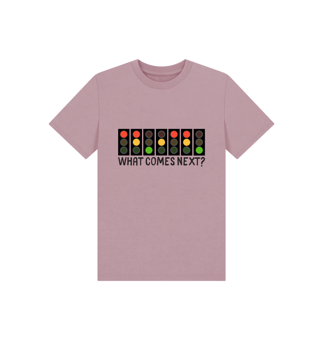 Mauve Printed Kids T-Shirt Front