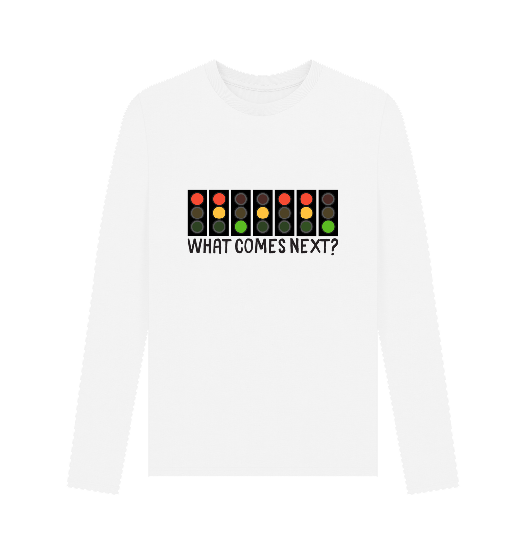 White Printed Long Sleeve T Shirt Front