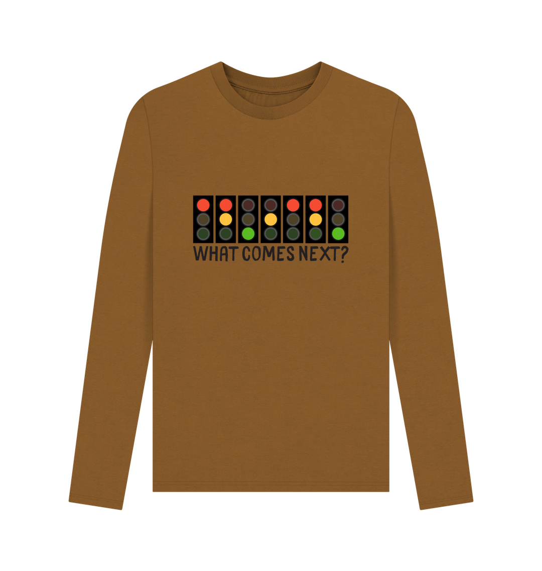 Brown Printed Long Sleeve T Shirt Front