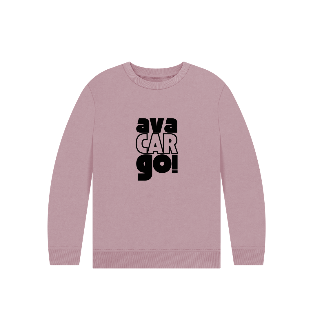 Mauve Printed Kids Jumper Front