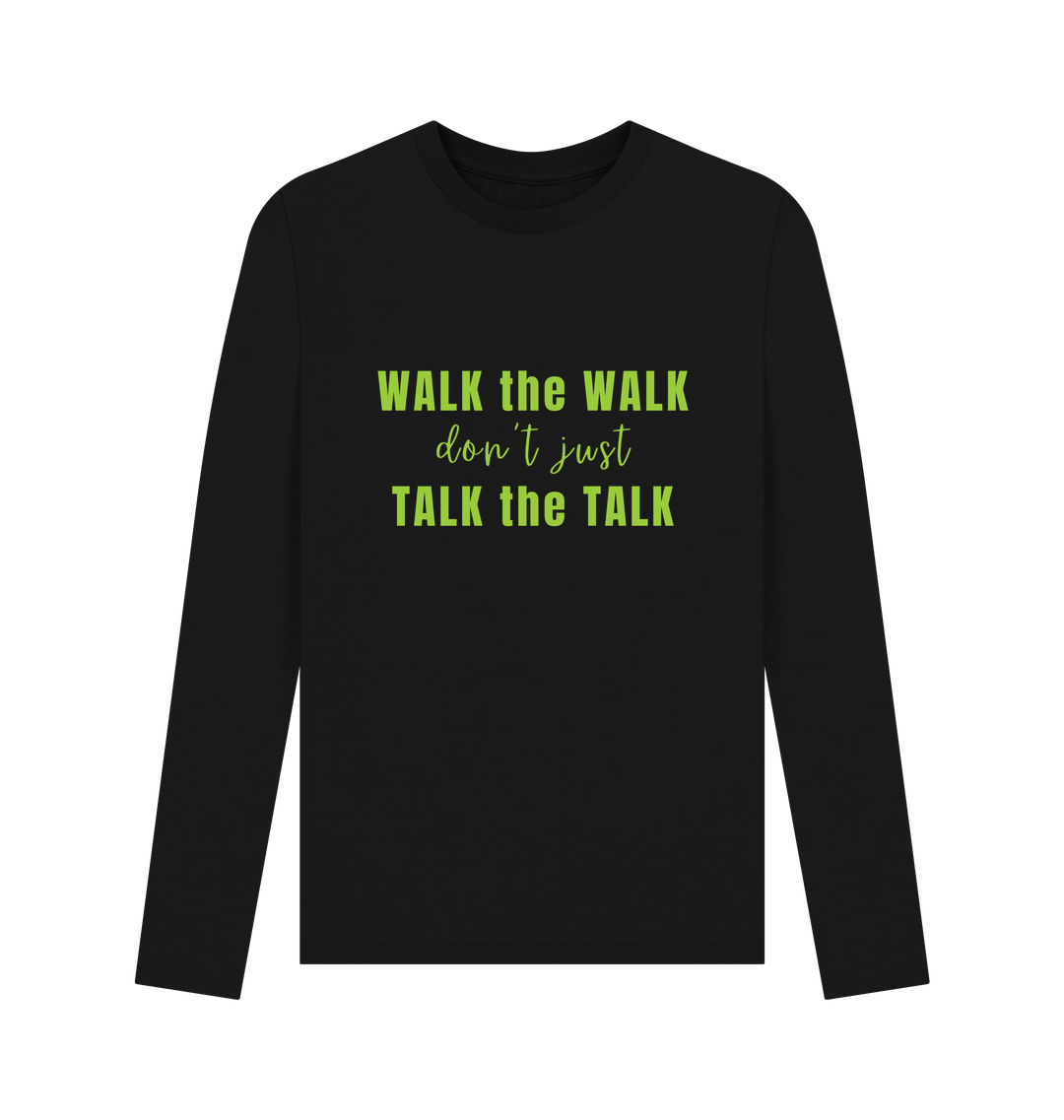 Black Printed Long Sleeve T Shirt Front