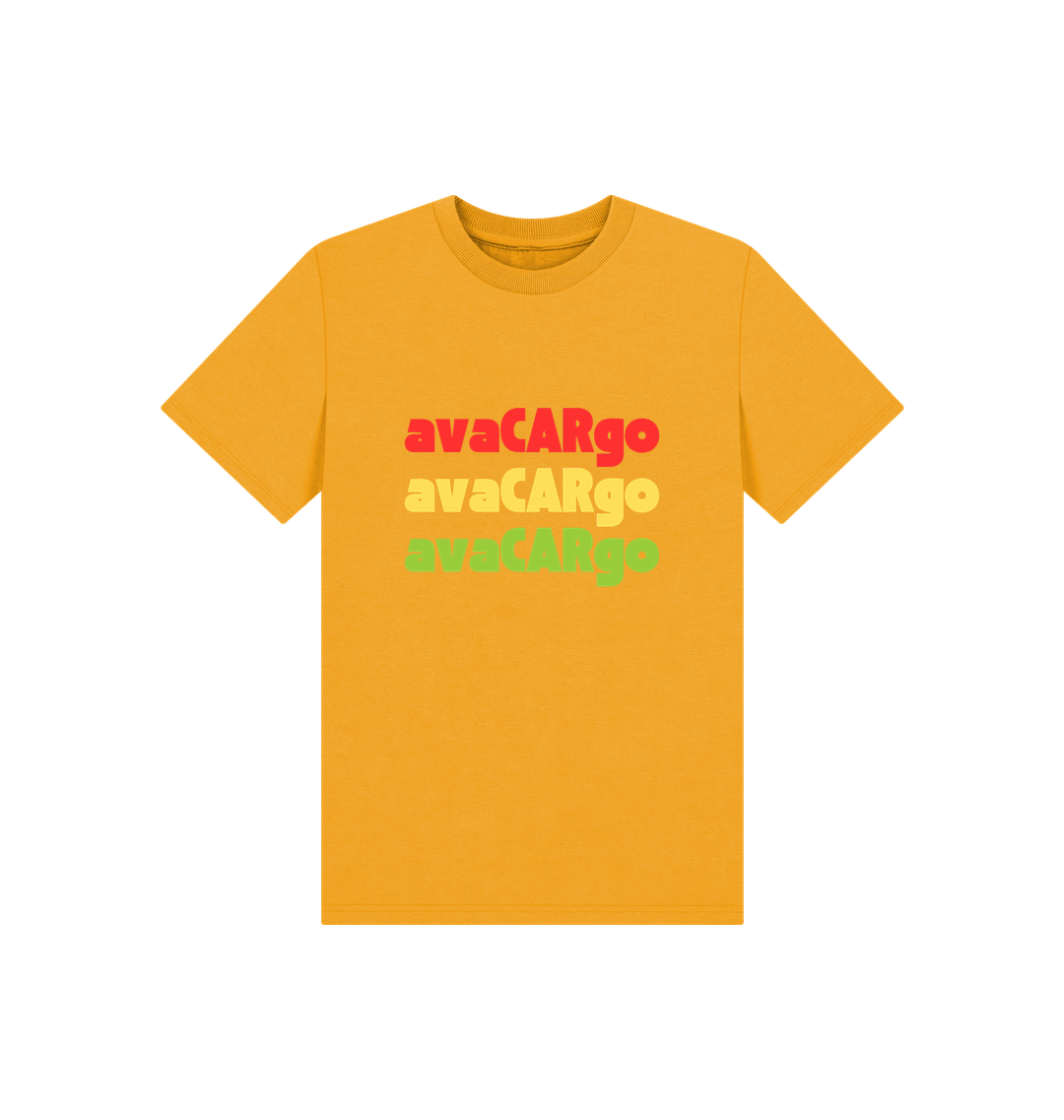 Mustard Printed Kids T-Shirt Front