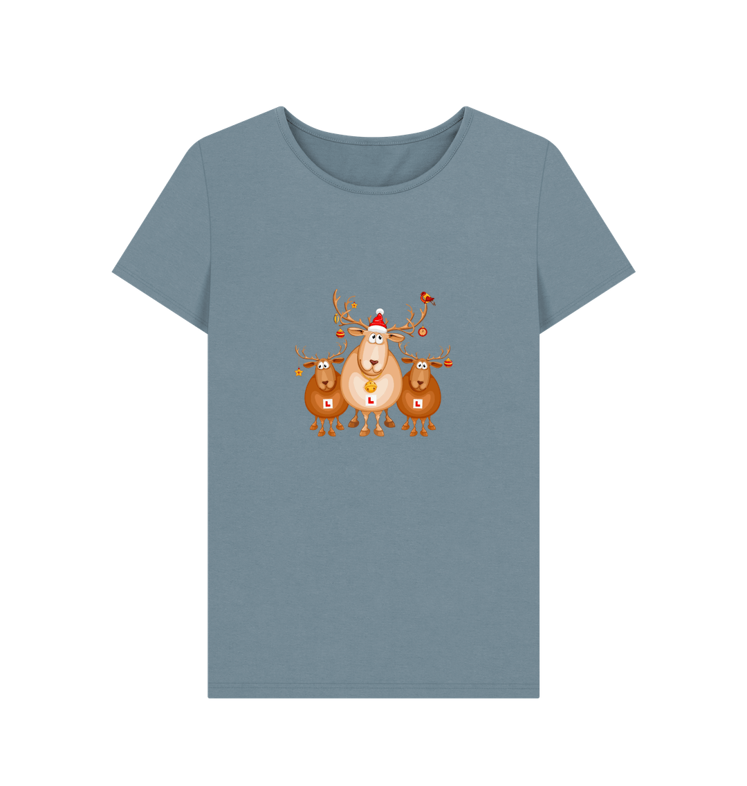 Stone Blue Printed T-shirt Front