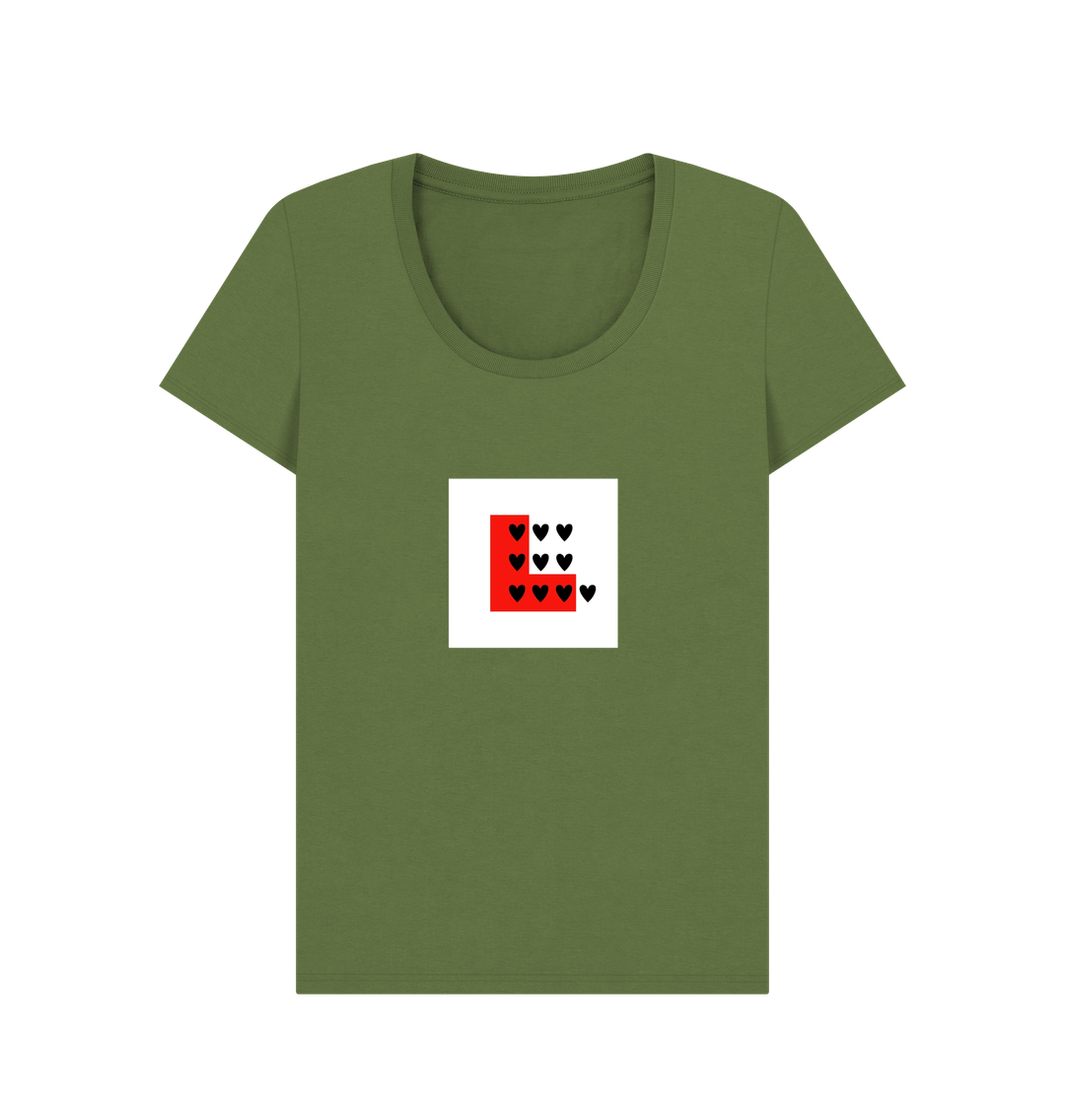 Khaki Printed T-shirt Front