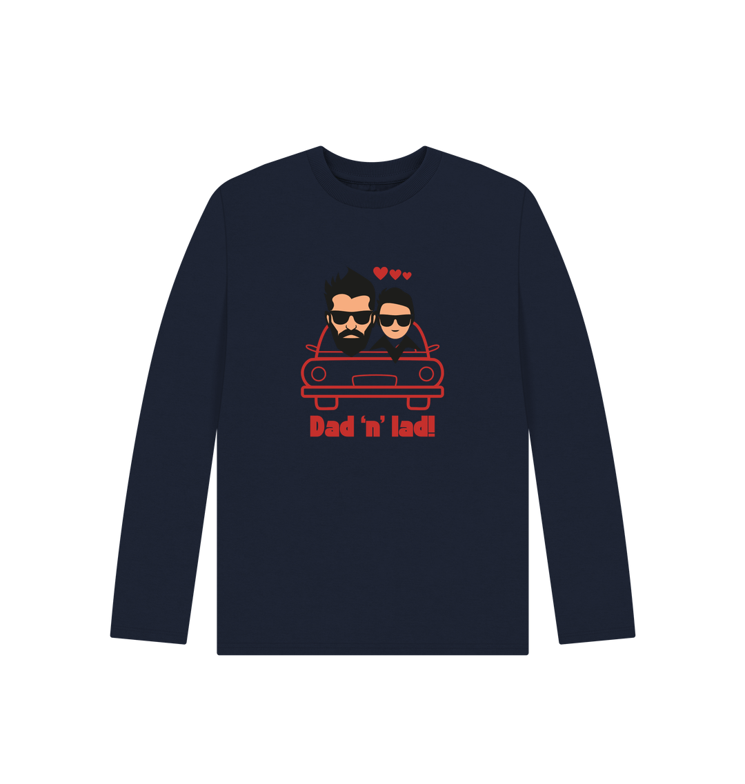 Navy Blue Printed Kids T-Shirt Front