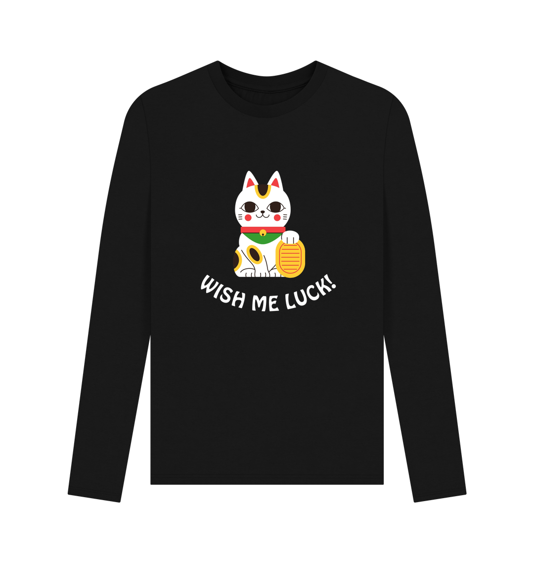 Black Printed Long Sleeve T Shirt Front