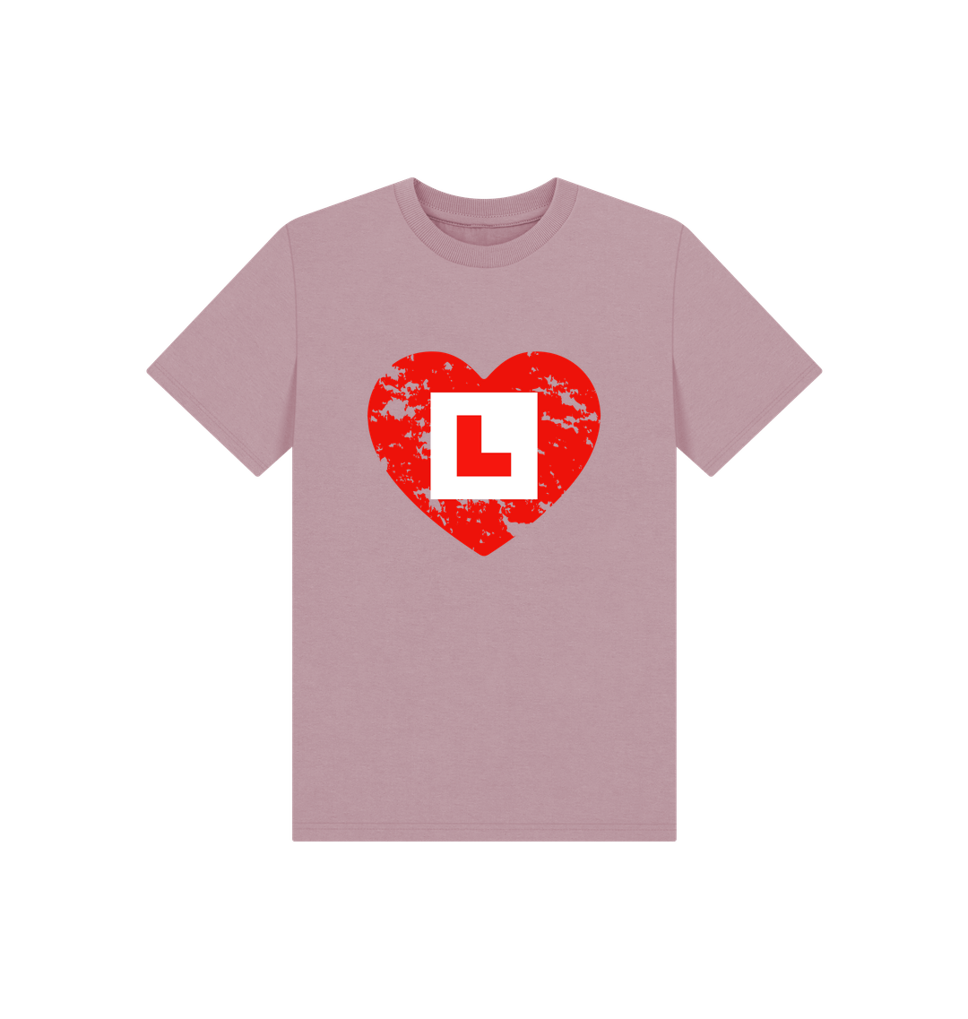 Mauve Printed Kids T-Shirt Front