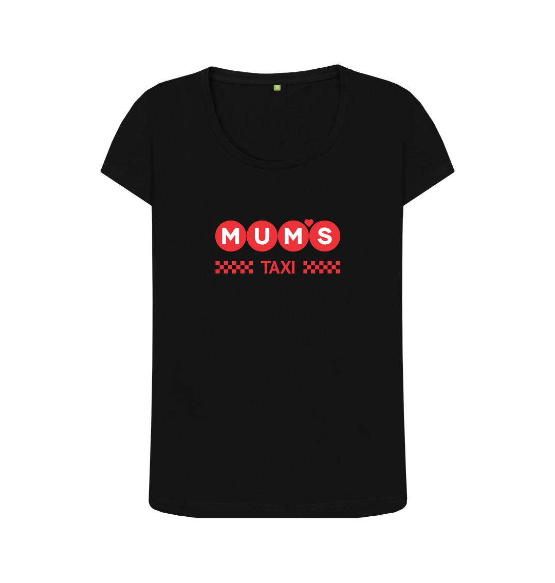 Black MUM'S TAXI - scoop neck t-shirt