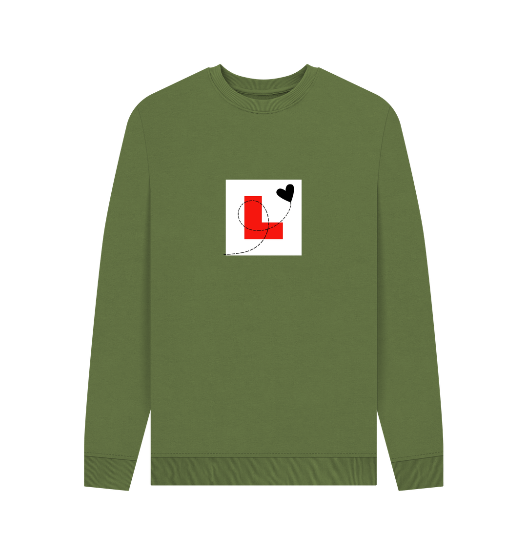 Khaki Printed Sweater Front