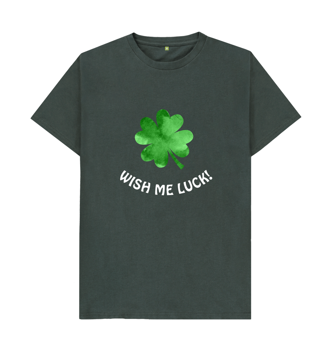 Dark Grey Lucky four leaf clover - unisex t-shirt
