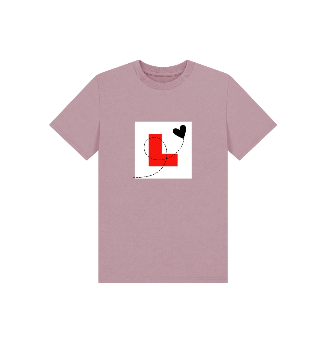 Mauve Printed Kids T-Shirt Front