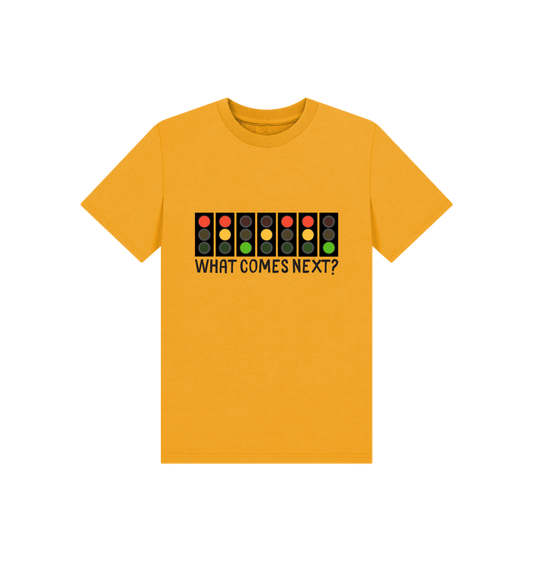Mustard Printed Kids T-Shirt Front