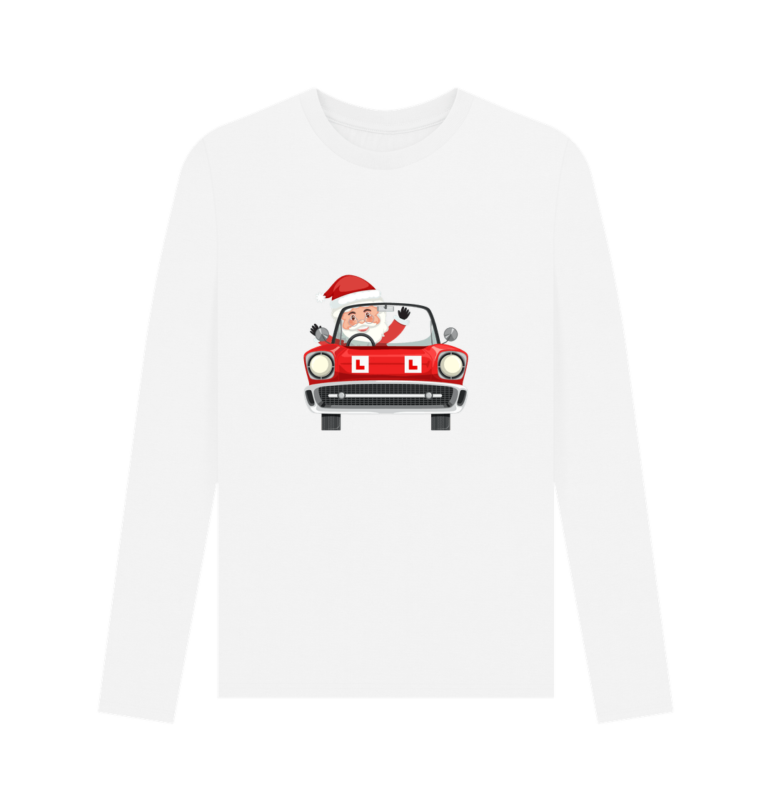 White Printed Long Sleeve T Shirt Front