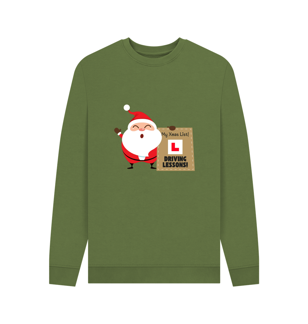 Khaki Printed Sweater Front