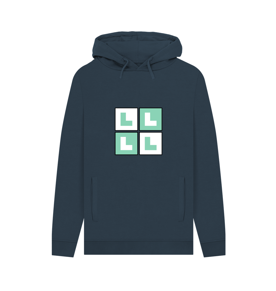 Navy Printed Hoody Front