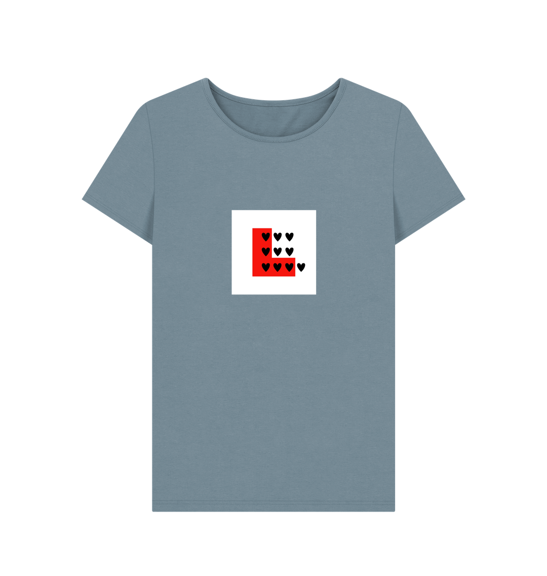 Stone Blue Printed T-shirt Front