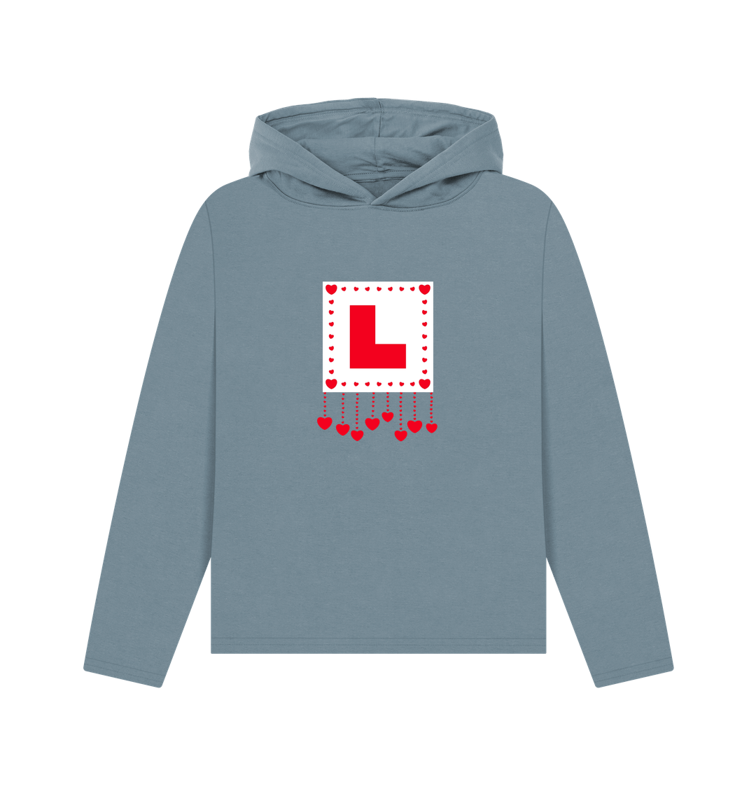 Stone Blue Printed Hoody Front