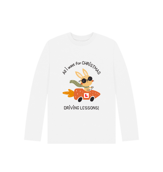 White All I want for CHRISTMAS - junior long sleeve Xmas t-shirt