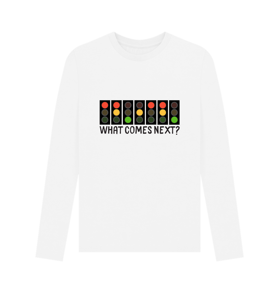 White Printed Long Sleeve T Shirt Front
