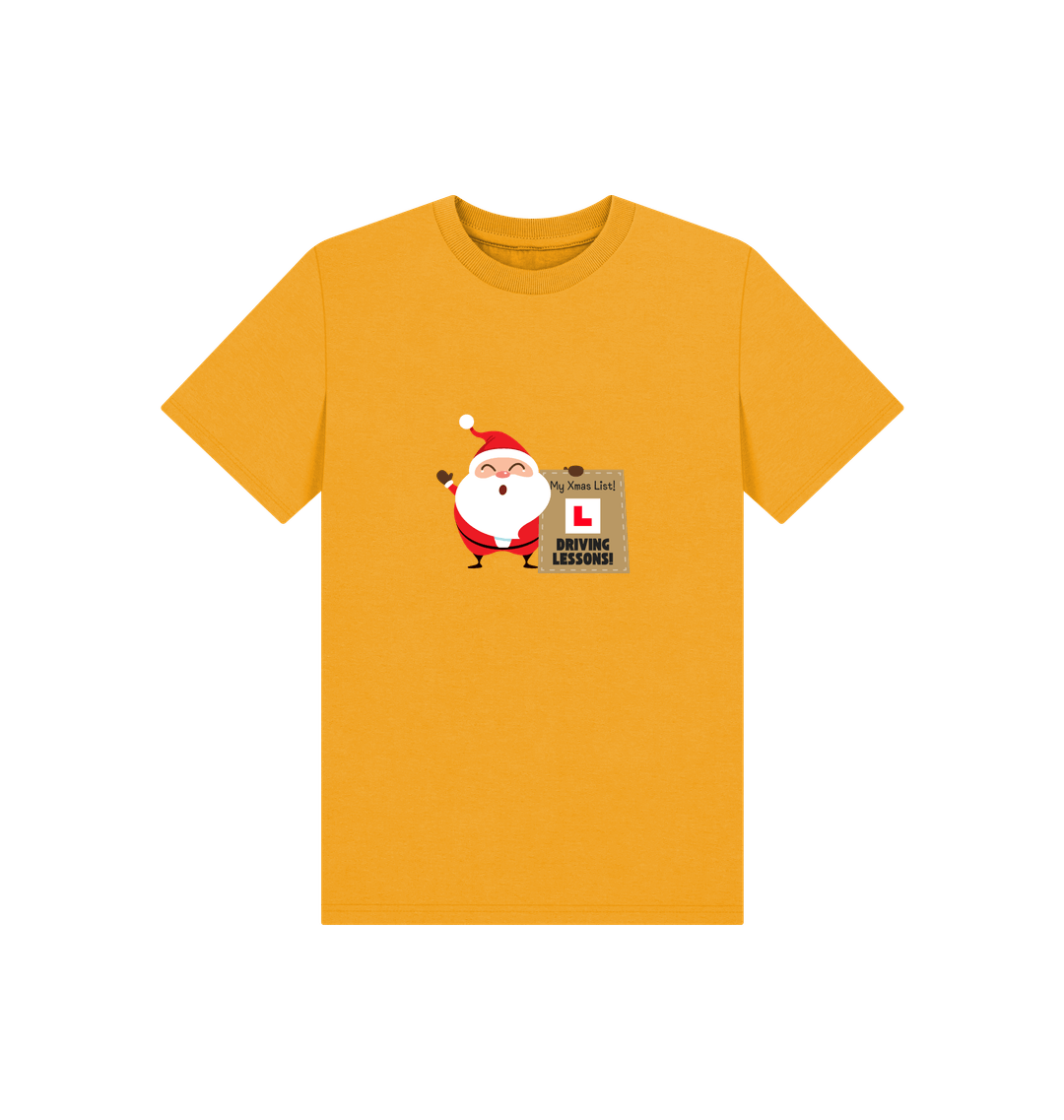 Mustard Printed Kids T-Shirt Front