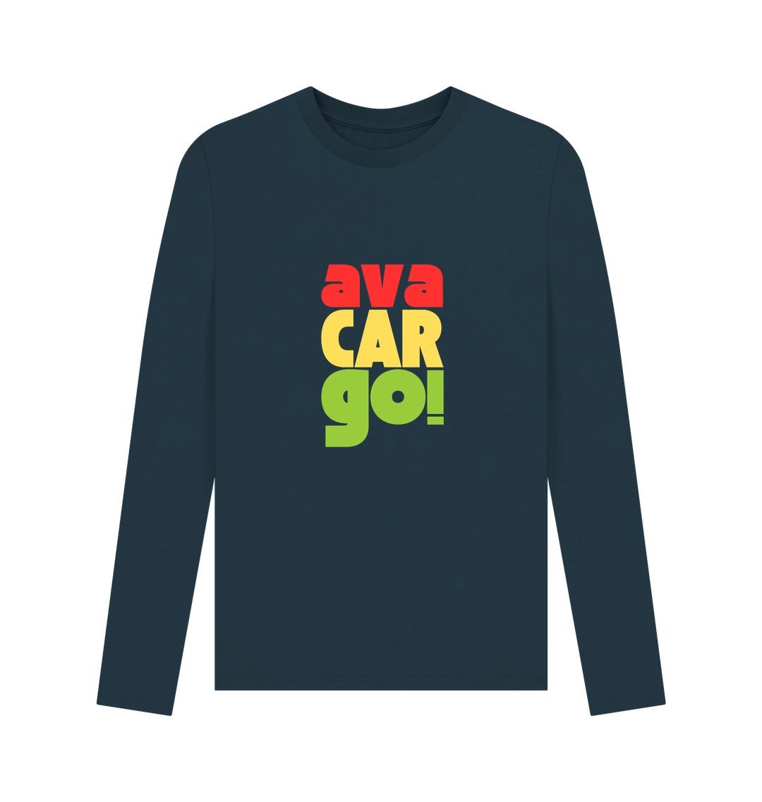 Denim Blue Printed Long Sleeve T Shirt Front