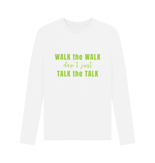 White Printed Long Sleeve T Shirt Front