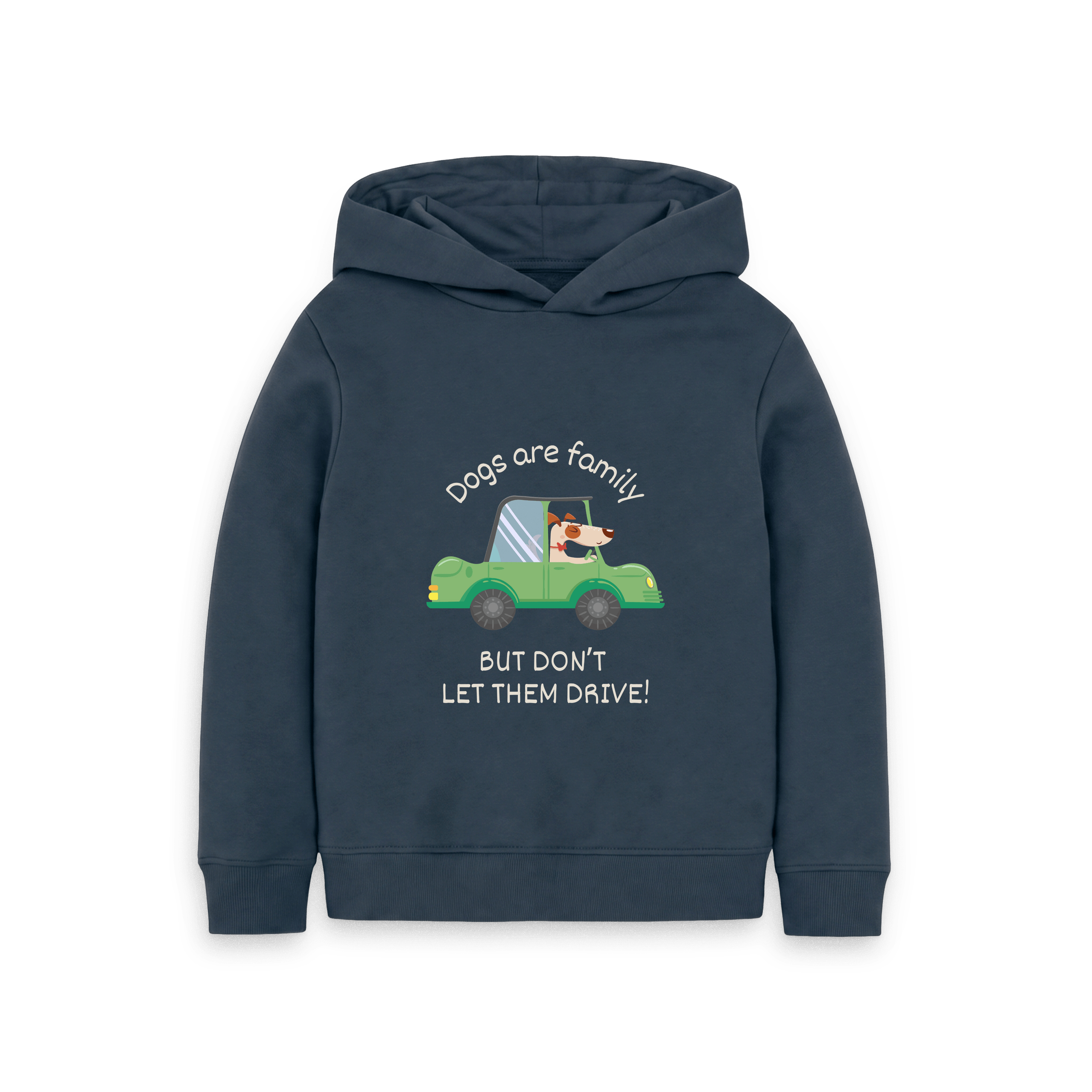 Navy Blue Printed Kids Hoodie Front