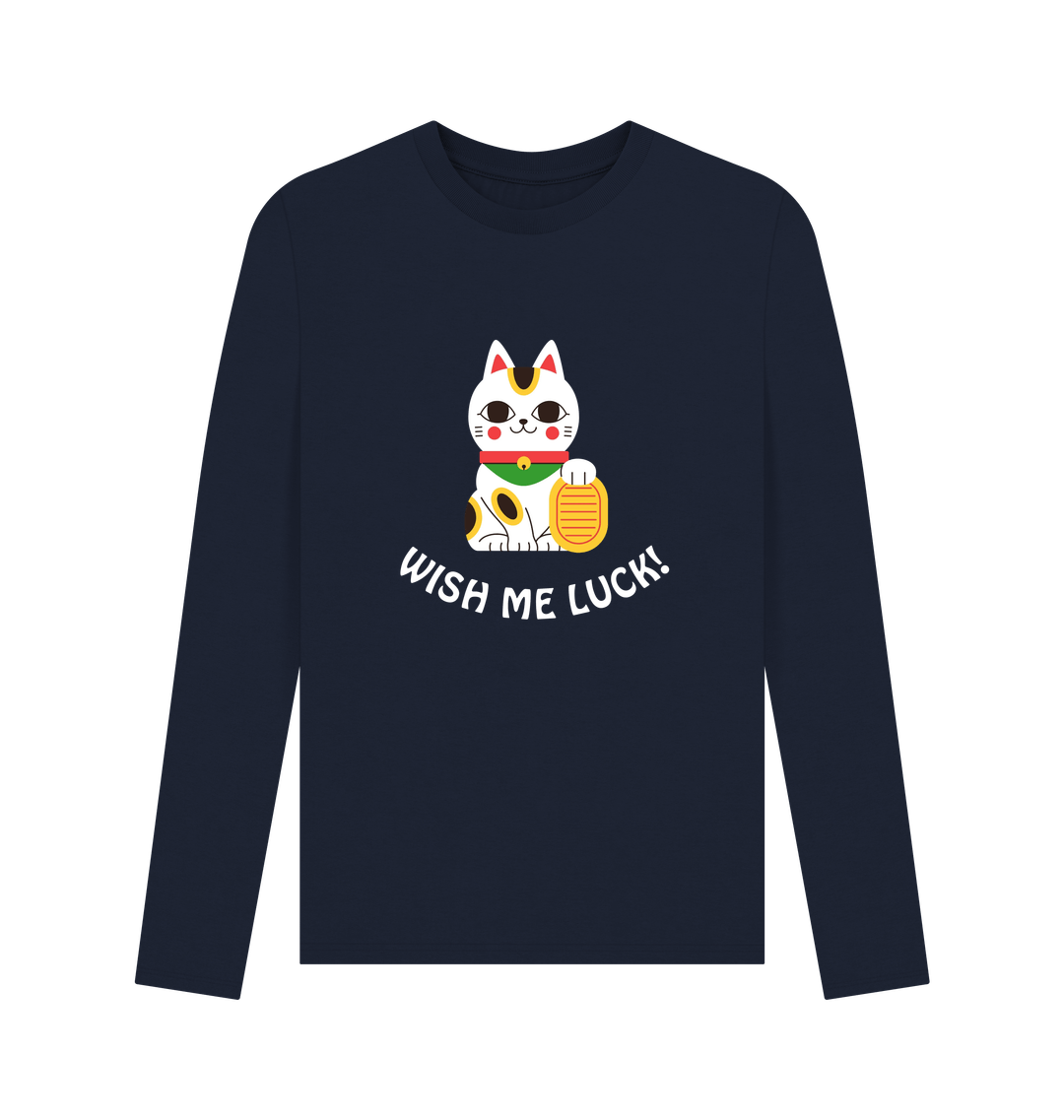 Navy Blue Printed Long Sleeve T Shirt Front