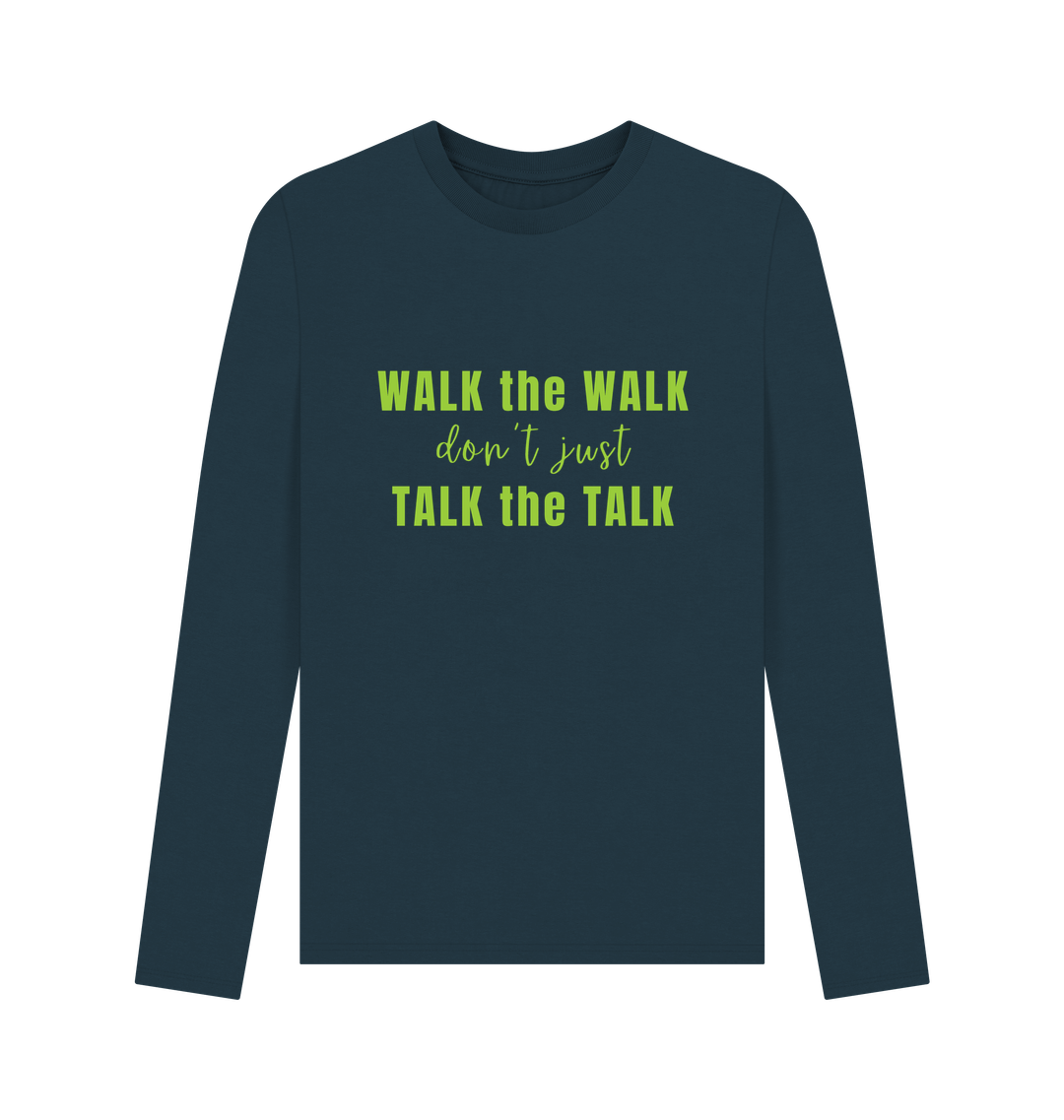 Denim Blue Printed Long Sleeve T Shirt Front