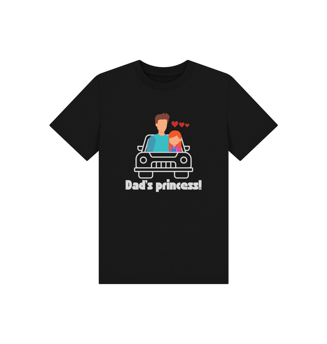 Black Printed Kids T-Shirt Front