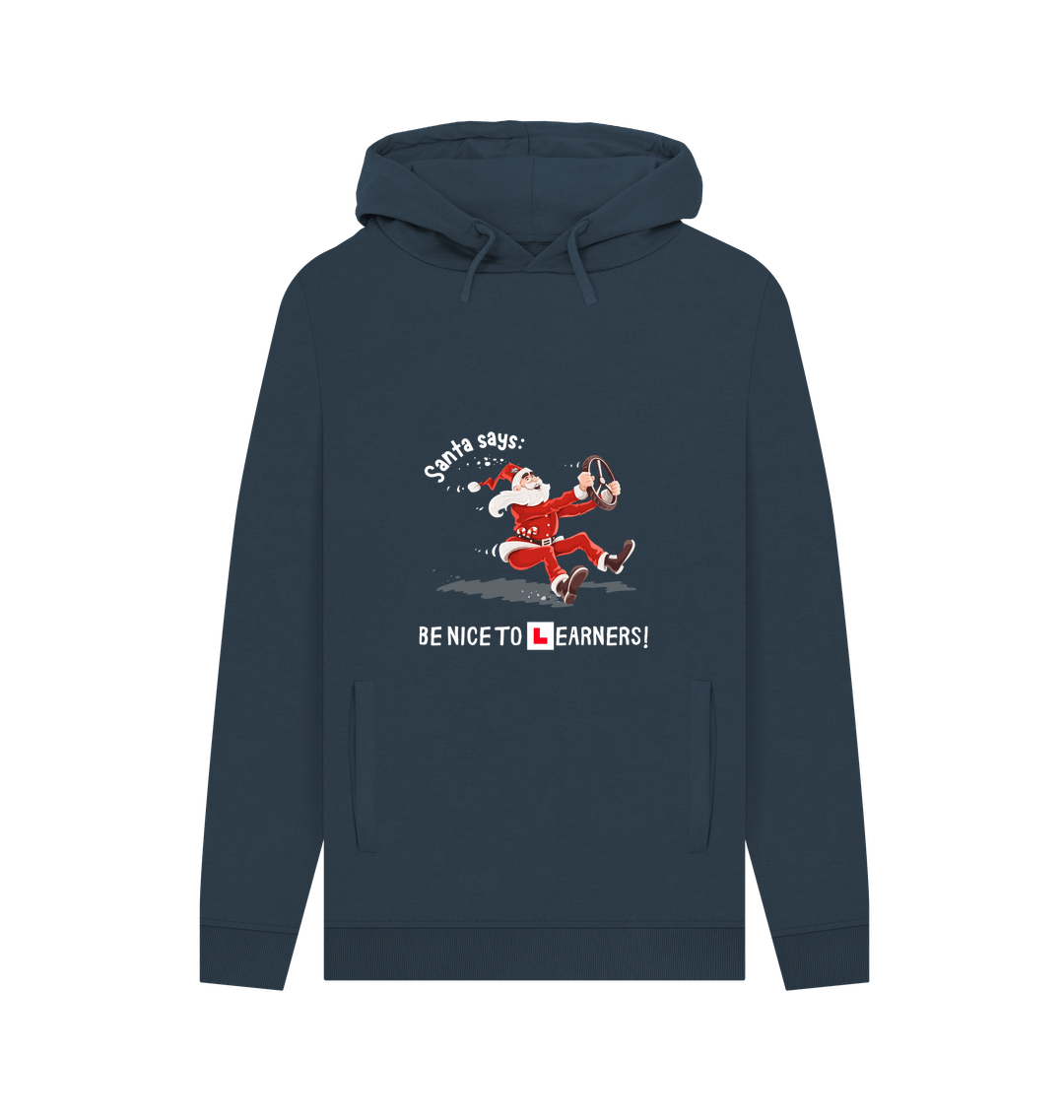 Navy Printed Hoody Front