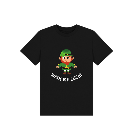 Black Printed Kids T-Shirt Front