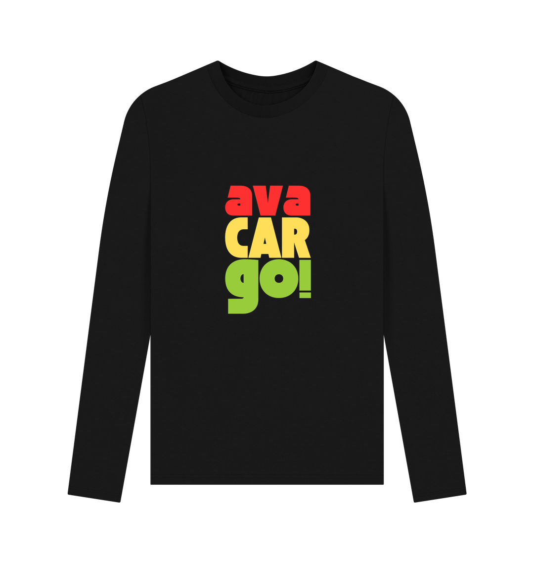 Black Printed Long Sleeve T Shirt Front
