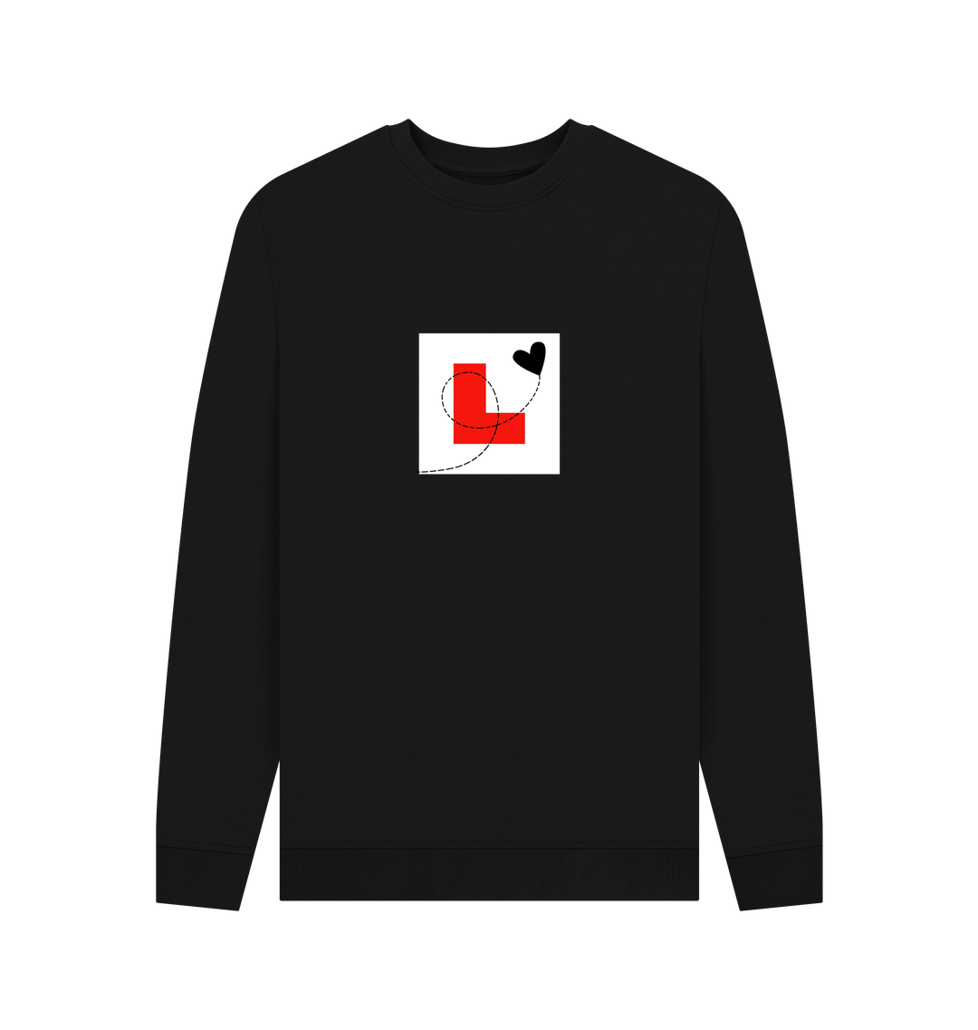 Black Printed Sweater Front