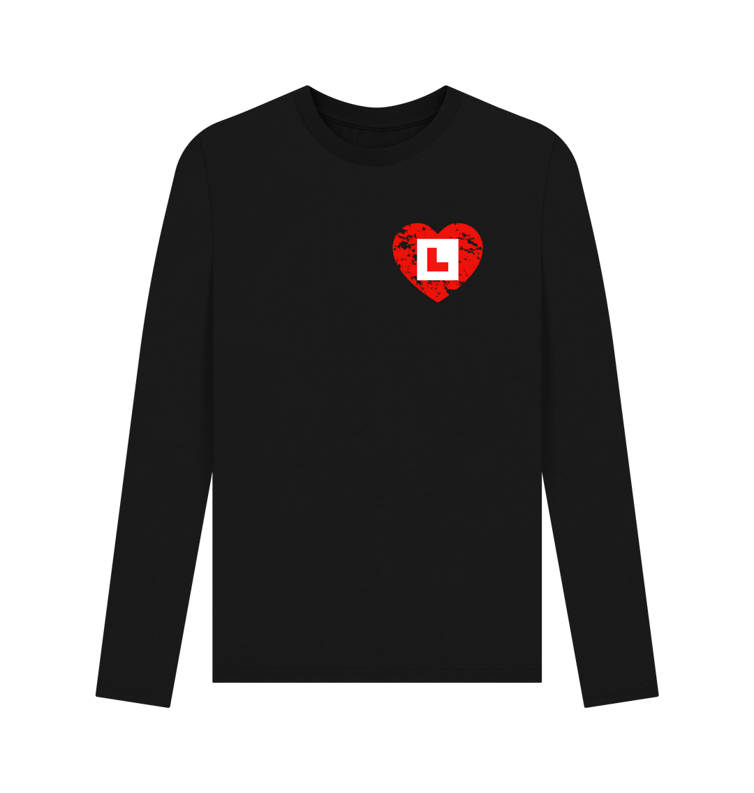 Black Printed Long Sleeve T Shirt Front